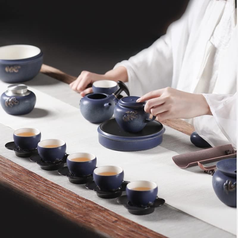 Керамички чај од genигв сет со чај сад за домашна забава дневна соба чај за производство на чај кунг фу, поставен за подарок