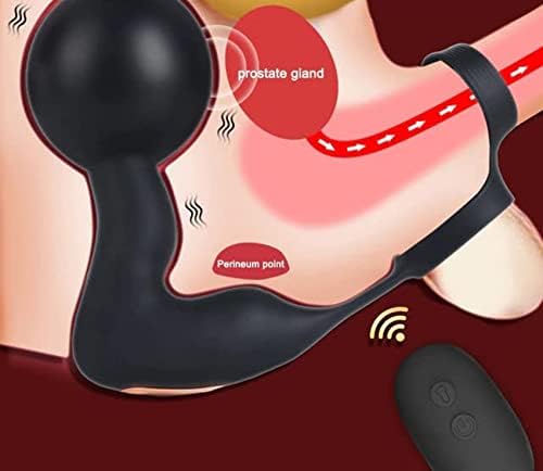 Tinmico далечински управувач Машка простата, масажерен надувување на анален приклучок, вибратор на вибрација на приклучок за