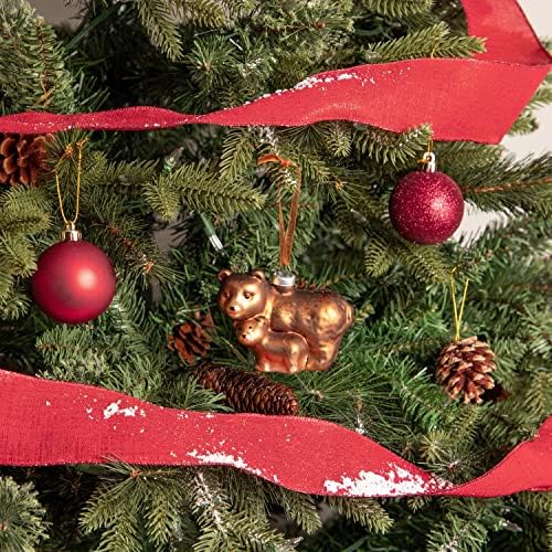 Секој ден е Божиќно стакло разнесени украси слатки рачно изработени фигурини декорација на дрво, мечка