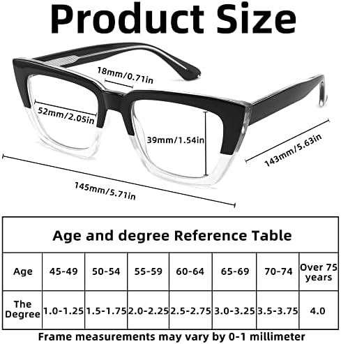 Mrbobmslee 3 пакува преголеми очила за читање за жени сина светлина блокирање стилски мачки за очи за очи за очила за очила
