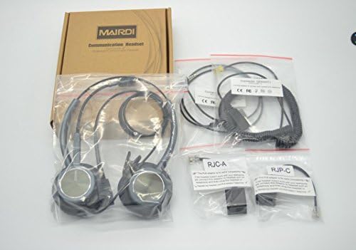 Слушалките за канцеларија на Mairdi со конектори RJ9 & 3,5 mm за лаптопите за фиксни десфонски и паметни телефони, телефонски
