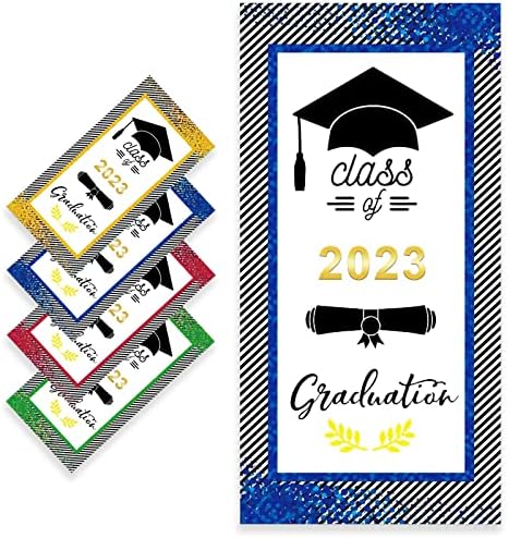 Хауии 2023 Ќебе За Дипломирање Персонализирана Класа од 2023 Година Пешкир За Плажа Сина И Златна, 71*35 Материјал Отпорен На