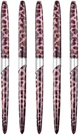 Liruxun Nail четка леопард метална рачка за продолжување на издлабна алатка за гел за маникир со пенкало