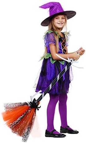 Besportble вештерка метла за Ноќта на вештерките Косплеј реквизит Детска костумска метла пластична вештерка метла за Ноќта на