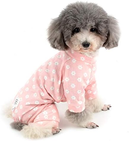 Зунеа мало куче Дејзи скок пижами симпатична памучна комбинезона pjs кутре девојка за спиење кошула со панталони домашни кучиња