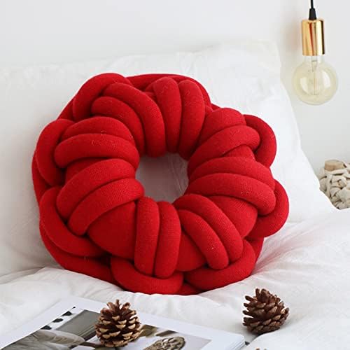Famvos јазол перница топка, рачно изработена тркалезна крофна плетена перница, декоративни перници за фрлање за домашен кревет,