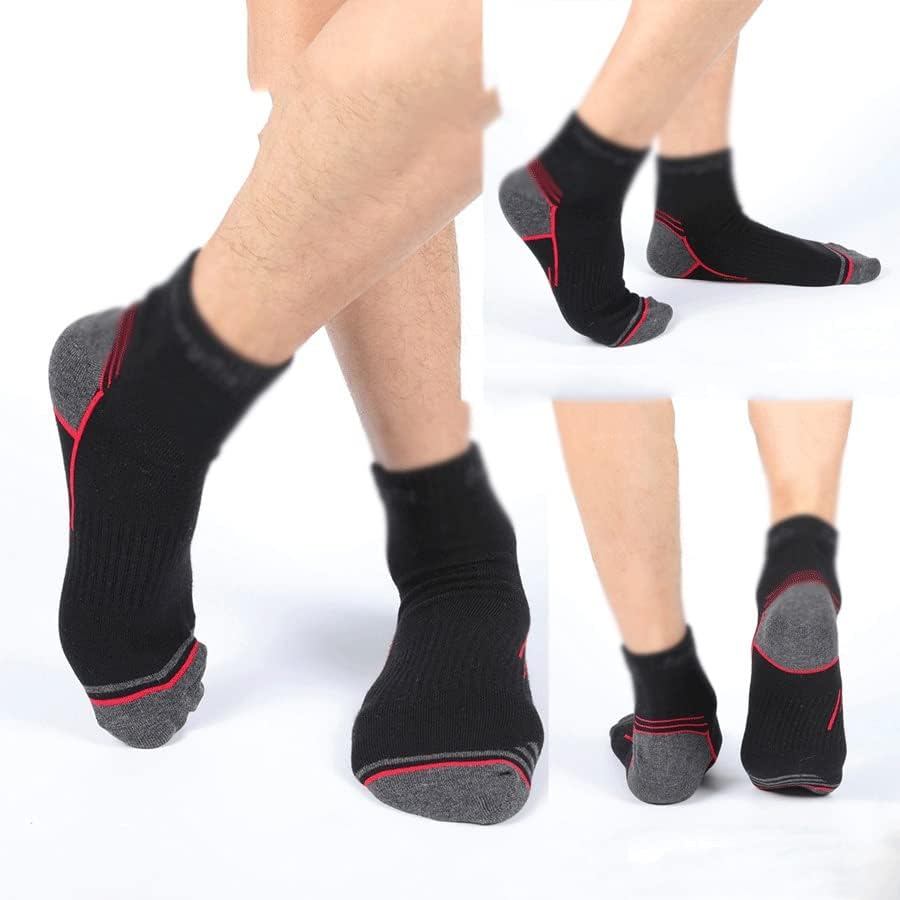 Венли 5 пара машки трчање чорапи на отворено спортски памук лента со ленти со црни патувања чорапи