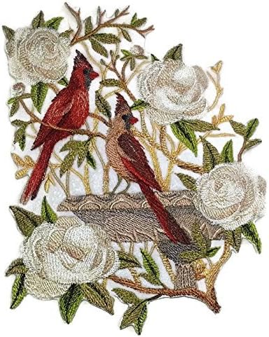 Природата ткаеше во навои, Неверојатни птици Кралство [кардинално задоволство] [Обично и уникатно] везено железо на/шива лепенка