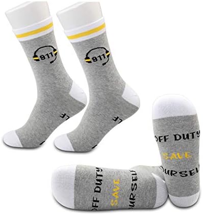 Jxgzso 2 пара диспечер чорапи Подарок 911 Диспечер подарок за да се спасиш подарок за пензионирање на чорапи за 911 диспечер