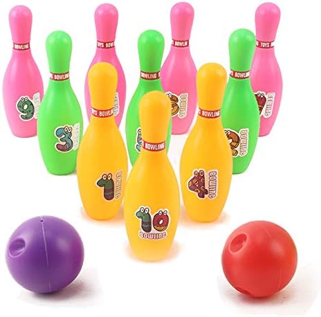 Vokodo 12 парчиња Делукс играчки за играчки играчки сет вклучува 10 пина и 2 топки кои носат случај шарен образовен рано развој