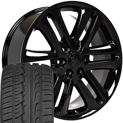 OE Wheels LLC 22 Inch Minds одговара на Ford Expedition F150 Lincoln Mark Lt Navigator F150 Style FR76 Black 22x9 венчиња Hollander
