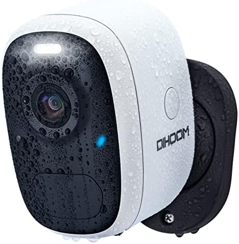 Безбедносни камери Dihoom безжични камери за домашна батерија 2K/WiFi/Color Night Vision/AI Motion Detect/Siren/Spotlight/2-насочен