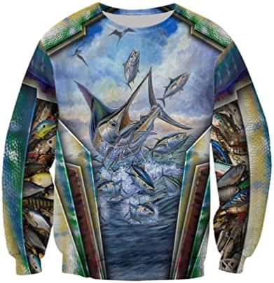 Животински дуксери риболов 3Д печатено џемпери худи Хауди Харајуку Улична облека Унисекс Обичен тренер