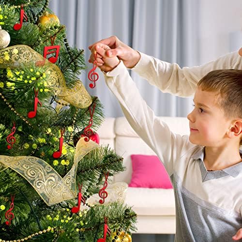 Hotop Божиќна музика Белешки Орнаменти Метални високи распрскувачки украси на дрво, музички белешки Декорации за забави новогодишно