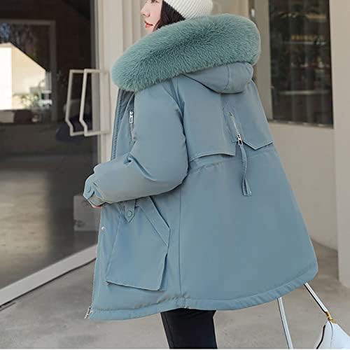 Есен зимски долги јакни за жени пуфер целосна патент преголема јакна топло задебелен палто за надворешна облека со влечење на