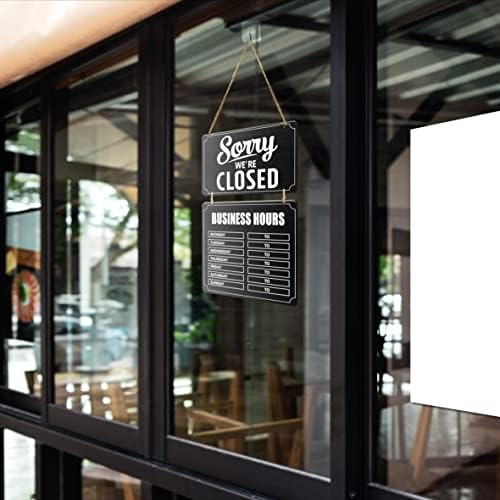 Знак за деловни часови на Леснала, виси отворен и затворен знак, складирање на часови за деловни дрвени продавници отворени