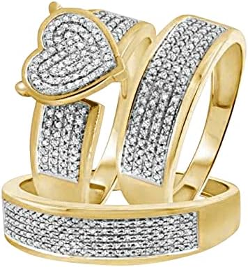 2023 Нови дами пенливи дијаманти целосен дијамантски двоен дијамантски сет прстен ветувачки прстен сет цирконија прстен прстен