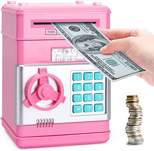 Acalu Piggy Bank for Kids Mini Atm Auto Auto Mocgle Paper Coin Bank Bank Box за заштеда на пари
