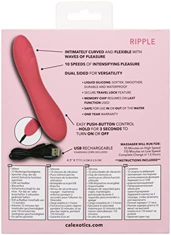 Calexotics Liquid Silicone Pixies® Ripple - Mini Vibrator со големина на патување - Водано -вода за возрасни секс играчки за