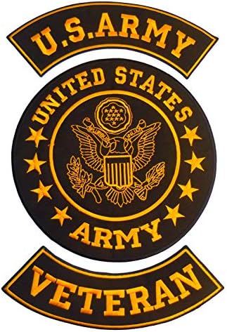Ветеран на американската армија жолта на црна лепенка поставена за велосипедисти јакна CGI