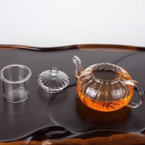 Хемотон стаклена вода стомна за столбови чај стакло чајник со отстранлив инфузер транспарентен чист стаклен котел лабава лист