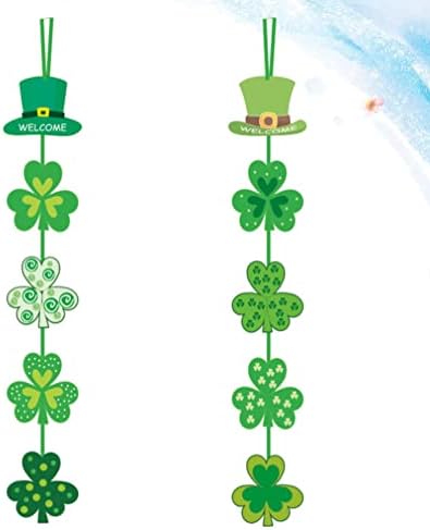 Абоофан Патрикс Ден Шамрокс виси украс среќна ирска партија знак Шамрок детелина гарланд приврзок за Денот на Денот на Сент