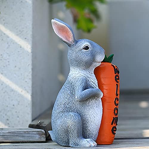 Фигурини Топер зајаче пролетен полирезин за украси на велигденска маса додатоци со декорација на декорации од морков и виси