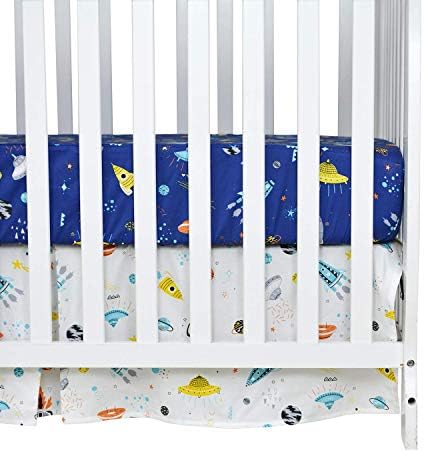 BrandReam Baby Baby Moys Space Crib Постелнини сет со пелена магацина морнарица сина надворешна просторија Галаксиска расадник