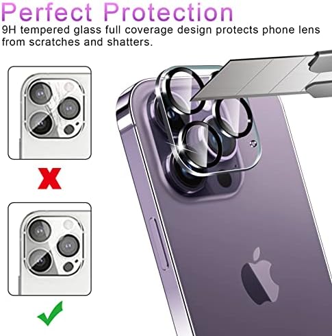 3 парчиња Заштитник На Објективот На Фотоапаратот за iPhone 14 Pro 6.1 инчи, Заштитник На Екранот Од Калено Стакло, Цврстина