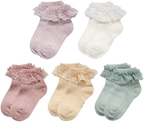 Дурио бебе девојче чорапи супер меко бебе бебешки чорапи чипка чорапи за бебе девојки симпатична бебе девојка руфла чорапи