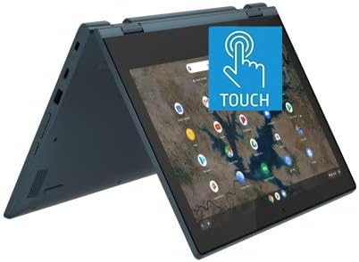 Леново Chromebook C340 2-во-1-11.6 HD Екран На Допир-Celeron N4000-4GB - 128gb Складирање-Сина