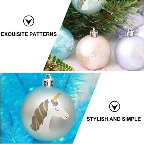 Кисангел 30 парчиња Божиќни топки украси што висат распрскувачки пропуст на 4 см деликатен цртан филм eik unicorn xmas xmas