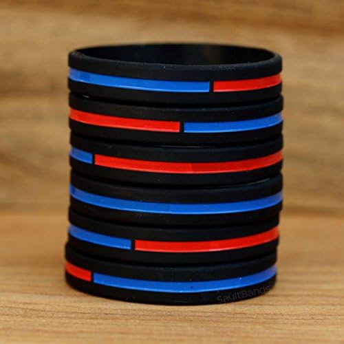 Sayitbands шест од комбинирана тенка сина и тенка црвена линија на рачката на црвената линија