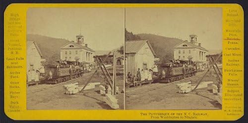 Историски информации Фотографија: Фотографија на стереограф, Mountain Pass, Ralston, Pennsylvania, PA, 1870, железничка станица