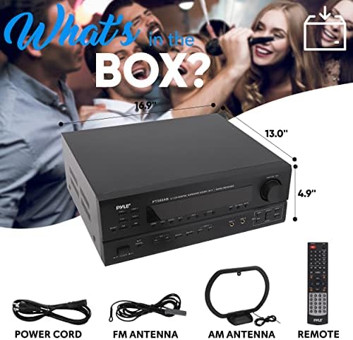 Безжичен Bluetooth Засилувач Систем - 420w 5.1 Канал Домашно Кино Опкружувачки Звук Аудио Стерео Приемник Кутија w/ RCA, AUX,