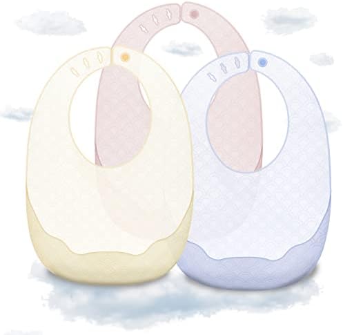 Бабелио ултра-тенок сет од 3 силиконски бебиња за бебиња и мали деца, дополнителни меки и издржливи силиконски биб, БПА бесплатно,