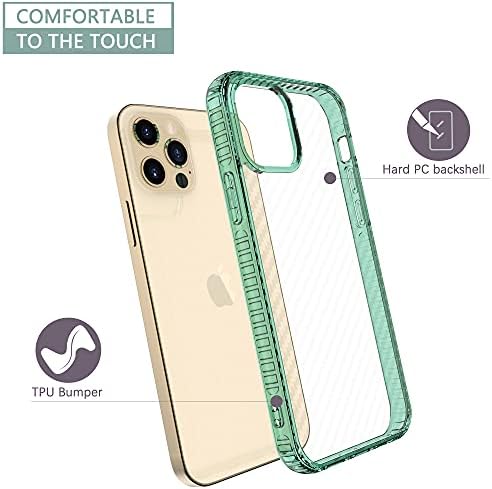 Dooge дизајниран за iPhone 12 Pro Max Case, [Anti Finger отпечаток] [Nonlip] Модел на јаглеродни влакна Тешки заштитнички јасен