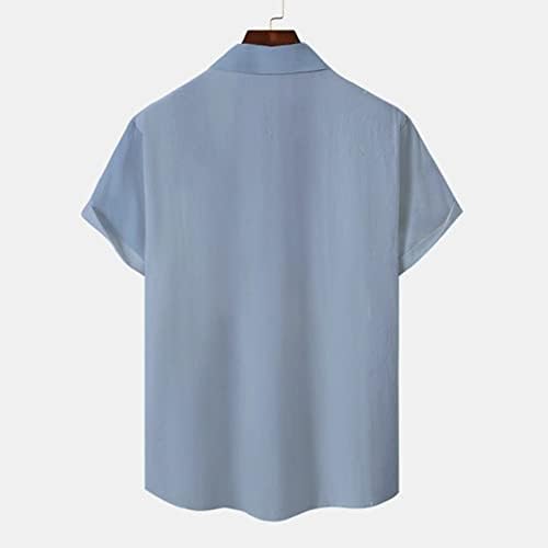 2023 НОВИ МАНС 3Д дигитално печатење џеб -џеб -лапт кошула со краток ракав Т плус