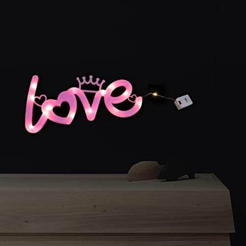 ABOOFAN 4pcs Љубов LED Светло Денот На Вљубените Неонски Знак Атомсфера Ноќ Светилка Свадба Распоред Реквизити За Партија Затворен