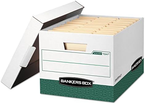 Кутија за банкарски кутии R-Kive тешки кутии за складирање, писмо/правни досиеја, 12,75 x 16,5 x 10.38 , бело/зелена, 12/картон