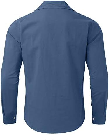Копче за есенски кошули XXBR, надолу со долги ракави, свртена јака, обична кошула, деловна формална маица со двојни џебови, спортски костуми за вежбање фитнес фитнес т