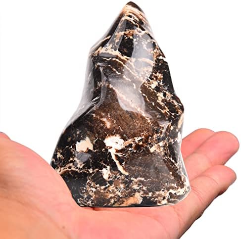 Амојстон Црн опал Камени кули Голем пламен во форма на лековити кристал кварц за медитација 1.0-1,5 bs