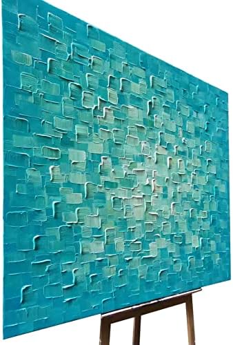 Бајланд колекција рачно насликана уметност тешка текстура „Рефлексија на сина вода“ Апстрактно масло за сликање платно завиткано