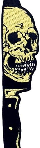 Зегинс череп од дагер лепенка извезена апликација железо на шиење на амблем
