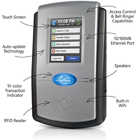 LATHEM PC700-WEB ONLINE WIFI систем за време на допир на допир на допир, сива