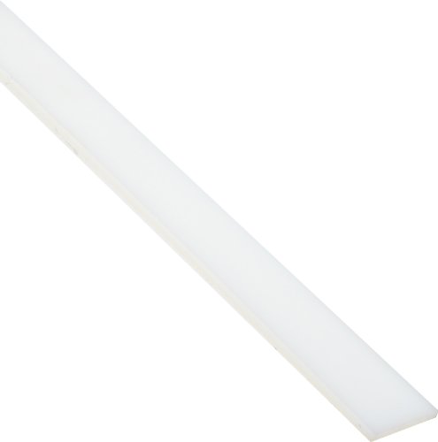 Носете отпорни лизгави екструдирани најлон 6/6 правоаголна лента, мазна, ASTM D5989, исклучена бела, 1/2 дебела, 6 ширина, должина