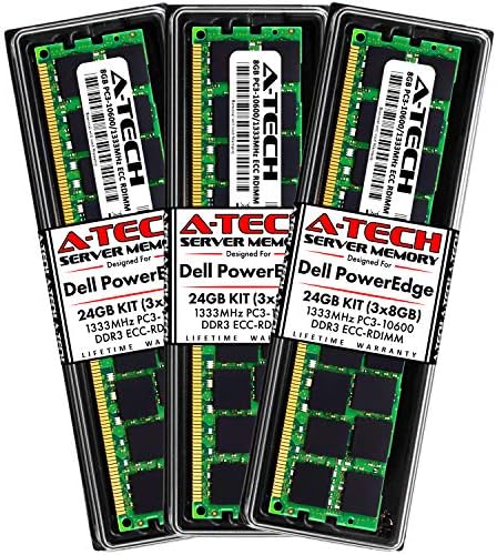 A-Tech 32 GB RAM меморија за Dell PowerEdge T410, T610, T710 сервери за кула | DDR3 1333MHz ECC-RDIMM PC3-10600 2RX4 1.5V 240-PIN