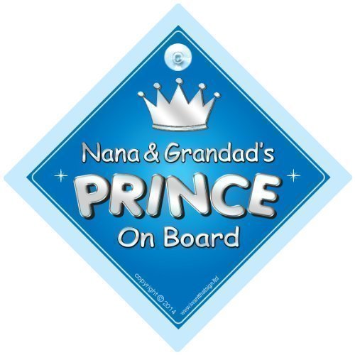 БЕБЕ iwanthatsignltd Принцот На Нана И Грандад На Знакот За Автомобил, Принцот На Знакот За Автомобил, Бебе На Знакот За Автомобил,