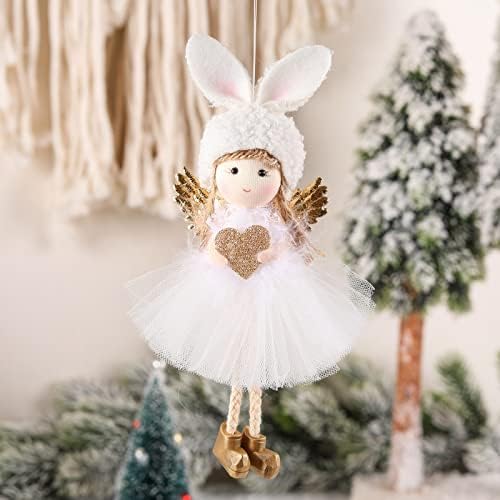 Јасни мониста за вратите Божиќ Ангел кукла приврзоци Божиќ ангел девојче кукли приврзок ангел украси за Божиќно дрво Божиќен