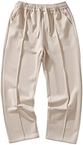 Зашиени панталони за бразда, мажи цела сезона, се вклопуваат во пантолони, сите цврста боја лабава плус големина панталони мода